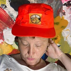 Bright Orange Cap with Patch